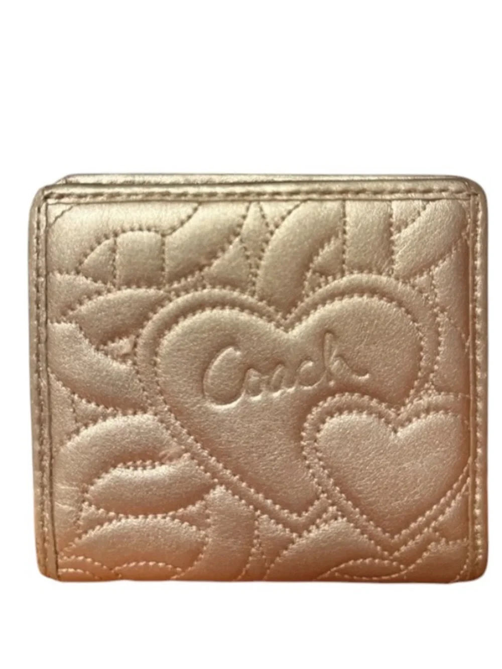 Coach Poppy Hearts Zip-Around Wallet - Picture 2 of 12